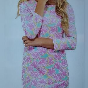 ALL FOR COLOR SHELLICIOUS A-LINE SEASHELL DRESS,WRINKLE RESISTANT UPF50 Size XS